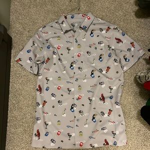 Mens Avid Performance short sleeve button down